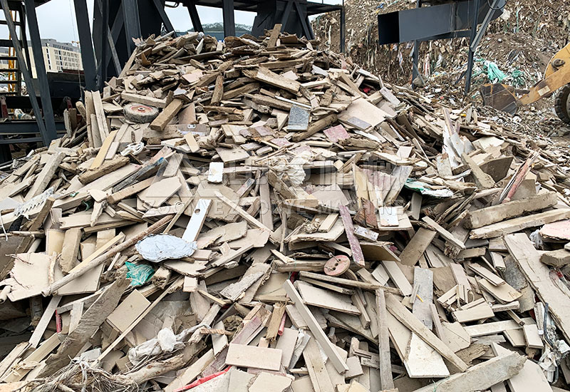 Sorted recycled wood Sorted recycled wood